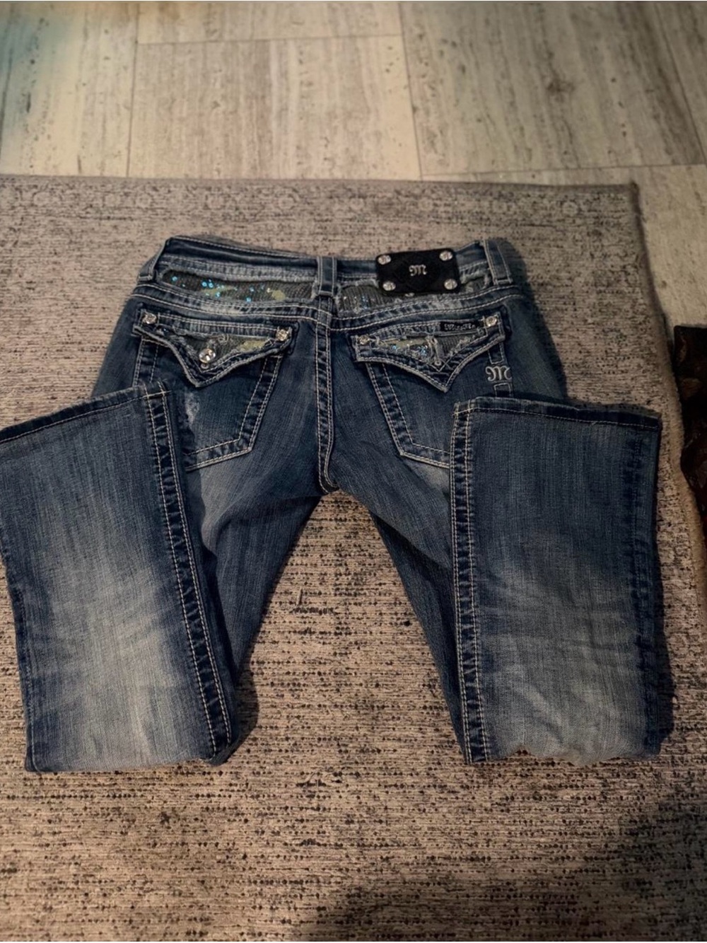 Miss Me Blue Embellished Boot Cut Jeans